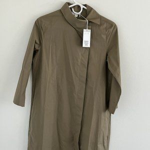 COS Light Khaki Asymmetric Collar Dress